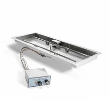 HPC Fire Flame Sense Gas Fire Pit Kit, 24x12in. Pan 18x6in. Burner, NG