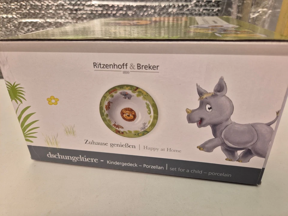 Juego de cena Ritzenhoff & Breker juego de 3 piezas para niños plato tazón taza leones Foto 3 de 3