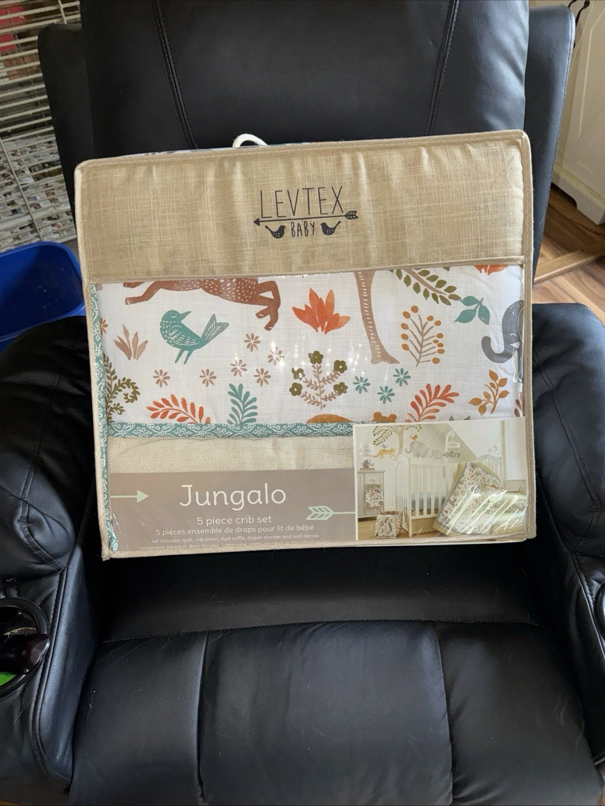 Levtex Baby Jungalo Animal Themed 5 Piece Crib Set NEW ANIMALS FOREST JUNGLE