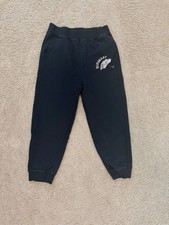 Burberry Black Cotton Umbrella Logo Joggers Sweatpants Pants 16 y
