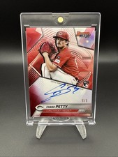 Chase Petty 2025 Bowman’s Best RED Rookie On Card Auto #5/5 ? RC Reds. rookie card picture