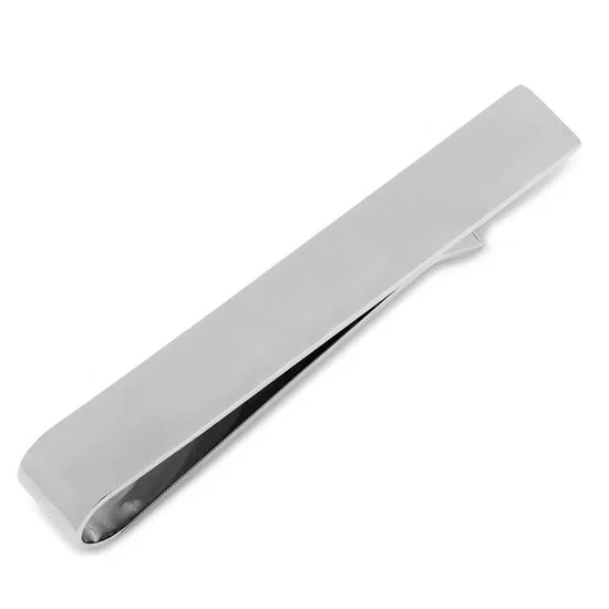 Stainless Steel Beveled Square Engravable Cufflinks and Tie Bar Gift Set - Image 3 of 4