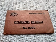 Vintage Erasing Shield No. 2960 Frederick post Co. w/ Original Envelope Sleeve