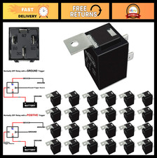 4-Pin 12V Car Relay 40/30 Amp - SPST Auto Switches  Starters, Pack of 25
