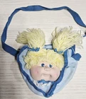 Vtg Cabbage Patch Doll Blonde Purse Clothing Accessories Heart Blue 80s Toy