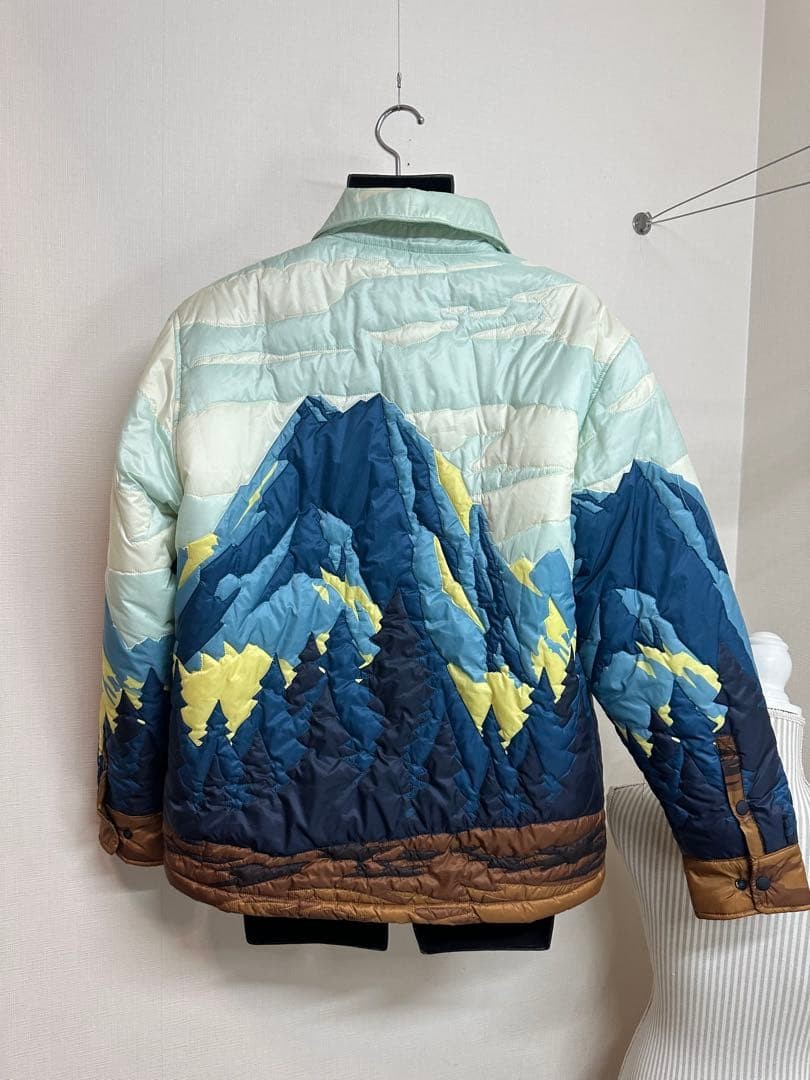 Kith Patchwork Brixton Down Jacket Blue Yellow Br… - image 3