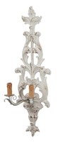 Biscottini Applique Shabby Chic Weiß Antik Finish Metall Eisen Wandlampe