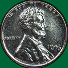 1943 Lincoln Wheat Steel Cent Uncirculated UNC Coin, Replated #43177