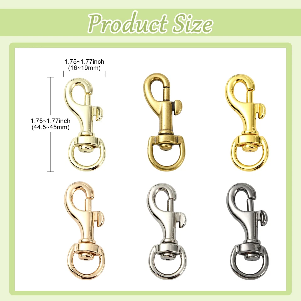 12Pcs 6 Styles Alloy Swivel Clasps, Swivel Snap Hook, Mixed Color - Image 2 of 4