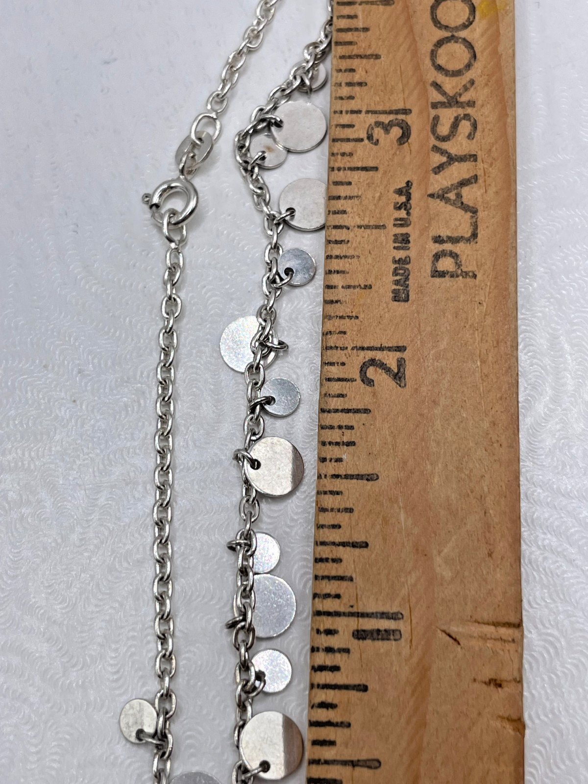 Sterling Silver Tiny Disc Charm Anklet Bracelet 8… - image 7