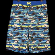 Wonder Nation Shark Print with Blue Stripes Swim Trunk Shorts Boys XL (14-16)