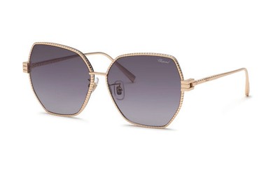 New Chopard SCHL28M 0300 Gold Grey Women Authentic Sunglasses
