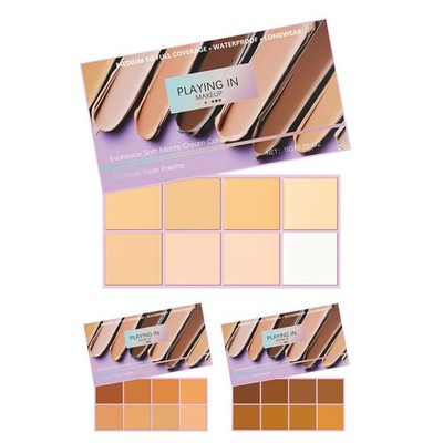 Concealer-Palette, 8 Farben, vollständige Deckung, wasserfest, langanhaltend, F