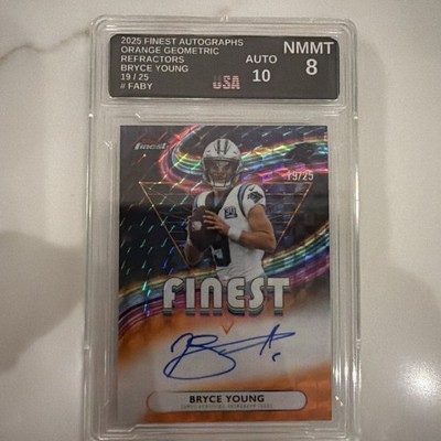 2025 Topps Finest Bryce Young Auto Orange Geometric Refractor 19/25 Panthers
