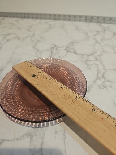 Vetro ametista viola messicano vintage Forte Crisa. Set 4 Piattini Piatti - Foto 10 di 10