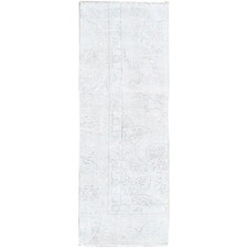 2'2"x5'10" White Fragment Vintage Zoroastrian Tebraz Runner Oriental Rug R228
