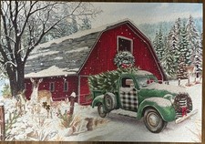 Winter Themed Christmas Party Oversized Jigsaw Puzzle 1000 Lg Pc Green Truck