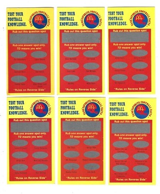 D 1976 McDonald's Football Test Your Knowledge Facts Trivia Quiz Unscratched (6)