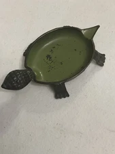 Vintage Cast Metal Turtle Shaped Ashtray Small