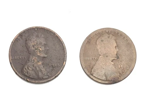1913-D (2) WHEAT CENTS  2 coin lot - Low Grade