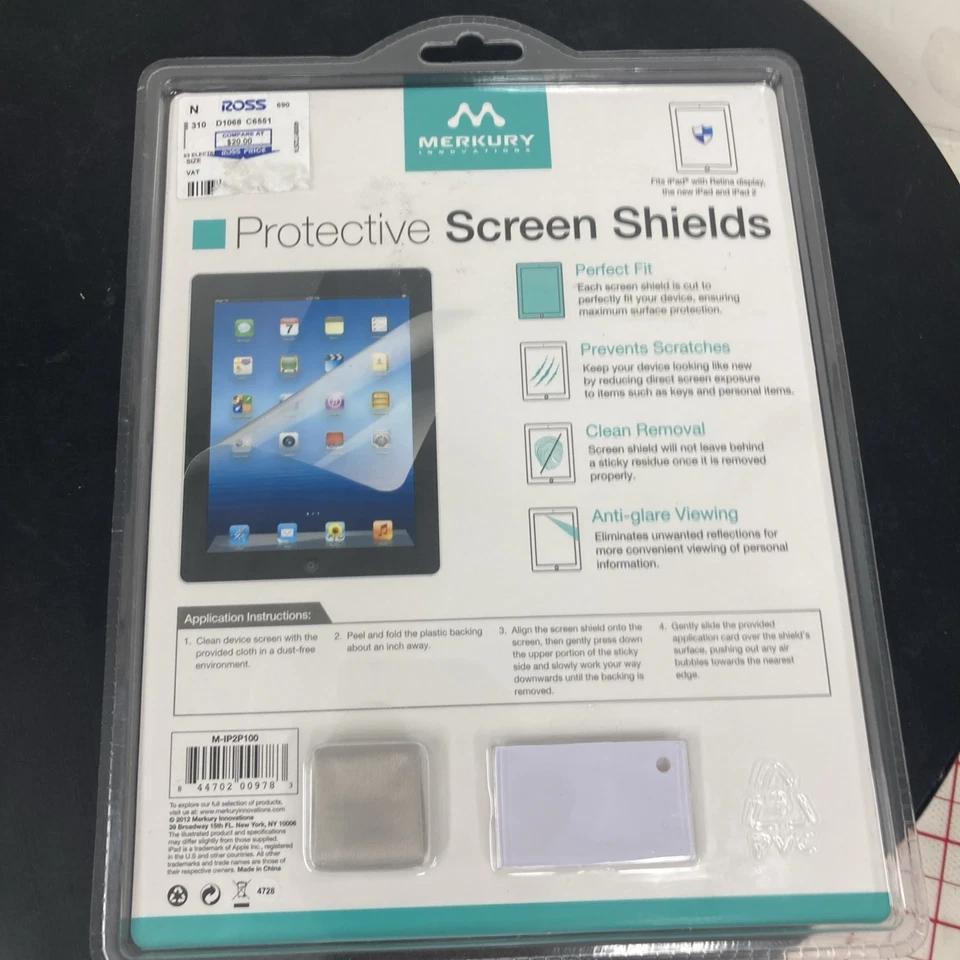 Protective Screen Shields 2 Pack Ipad 2 Cover sealed Merkury Innovations Guard - Image 2 of 2