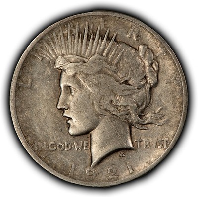1921 $1 Silver Peace Dollar - Luster - High Relief Key Date - SKU-B5761