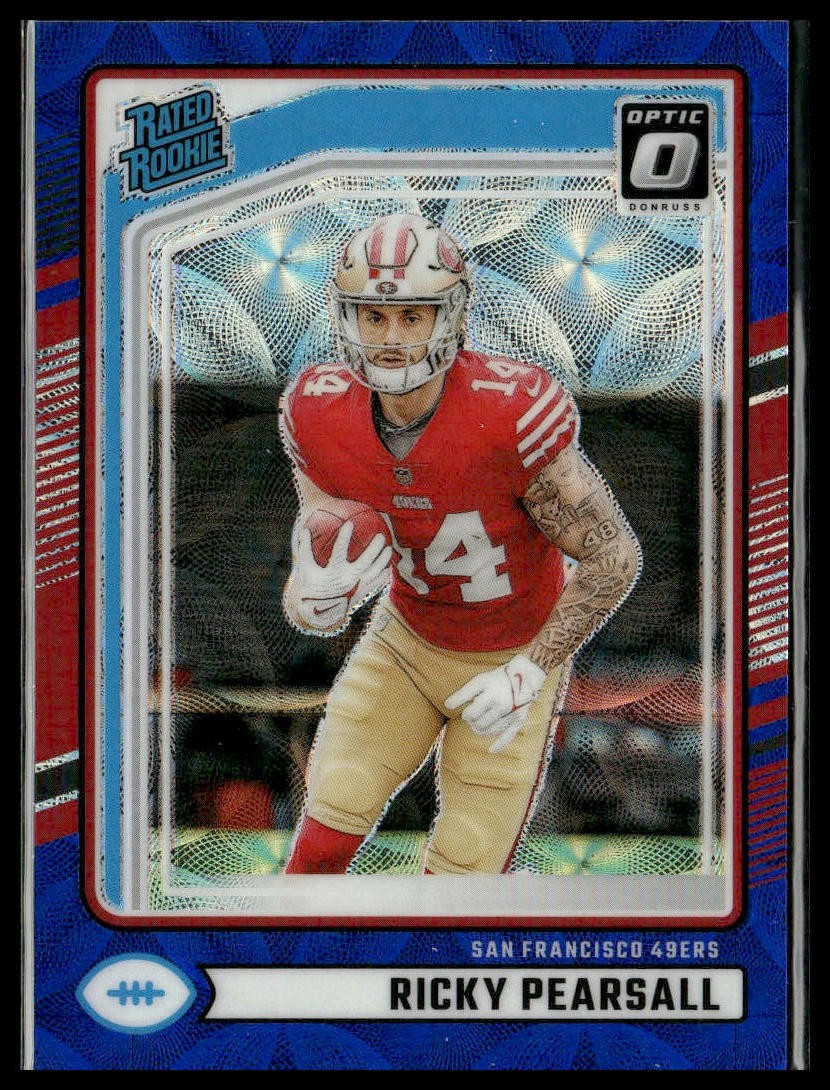 2024 Donruss 318 Ricky Pearsall Optic Rated Rookie Preview Blue Scope 49ers SP