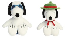 Aurora Peanuts Plush 12" Bundle, Surfer Snoopy and Beagle Scout Snoopy
