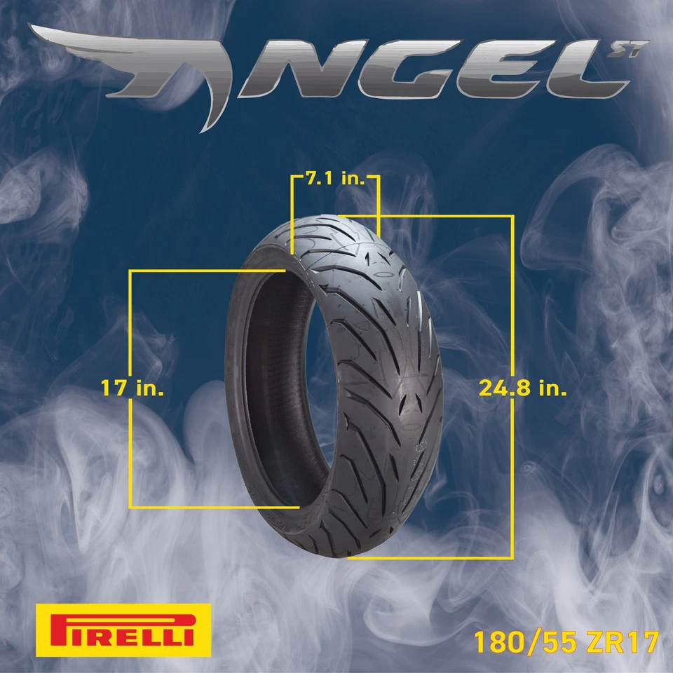 Pirelli Angel ST 120/70ZR17 (58W) Front & 180/55ZR17 (73W) Rear Motorcycle Tires - Image 3 of 4
