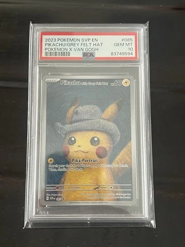Pokémon Promo Card Van Gogh Pikachu with Grey Felt Hat 085 PSA 10 GEM MINT