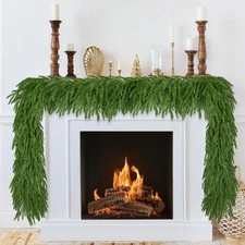 9 Ft Artificial Norfolk Pine Garland Realistic Christmas Green Holiday Decor