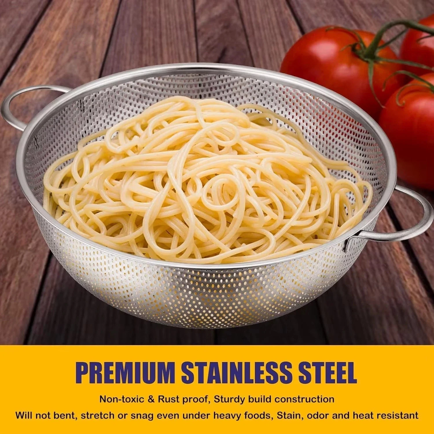 PriorityChef Colander, Stainless Steel Kitchen Strainer For Washing Rice Silver
Opens in a new windo