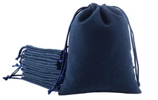 Large Velvet Gift Bags with Drawstring, 10pcs 6.8x9.2 Inch Navy Drawstring Ve...