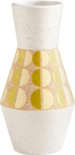 Creamy White Ceramic Bohemian Trumpet Vase - Picture 1 of 2