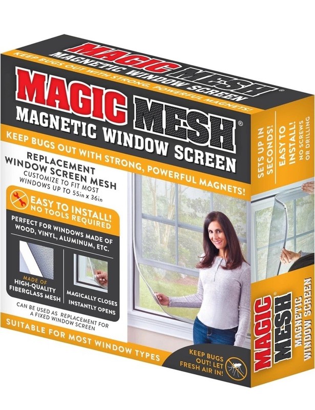 Magic Mesh Magnetic Window Screen Customize To Fit Most Windows Up To 55" × 36"