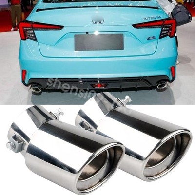Car Exhaust Pipe Tip Rear Tail Throat Muffler Stainless Steel For Honda Integra