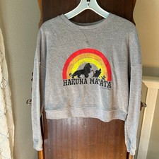 Disney Lion King hakuna matata silhouette graphic croped sweatshirt sz small