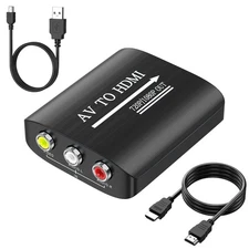 RCA to HDMI Converter | AV to HDMI | for WII, PS1, PS2, PS3, Xbox, VHS, VCR