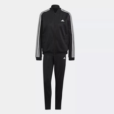 NWT Adidas Womens 3 Stripes Tracksuit - Small Black / White - Track Suit Set NEW
