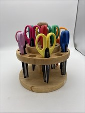 Lot of 13 Fiskars Paper Edgers Craft Scrapbooking Scissors With Spin Caddy