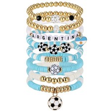 Magibag 8 Pack Soccer Bracelets for Women, World Cup 2026 One Size, Argentina