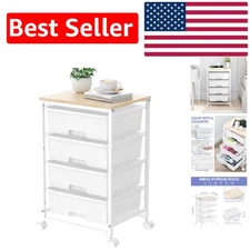 Compact 4-Tier Rolling Storage Organizer with Locking Wheels - Multifunctional