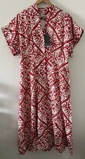 Country Road Print A-Line Midi Dress Size 12 RRP$279.00