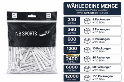 Golf Tees Bambus 70mm ab 240 Stück Golftees Abschlag Tee Golf Tee Abschlagstif