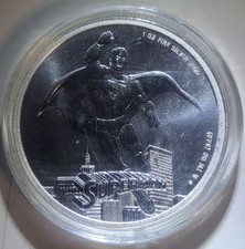 Superman Samoa Proof Collector Coin 1 Troy Oz 0.999 Fine Silver Round Medal DC