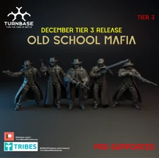 Turnbase Miniatures Old School Mafia Mobsters Gangsters 5 Figures 15mm 20mm 28mm