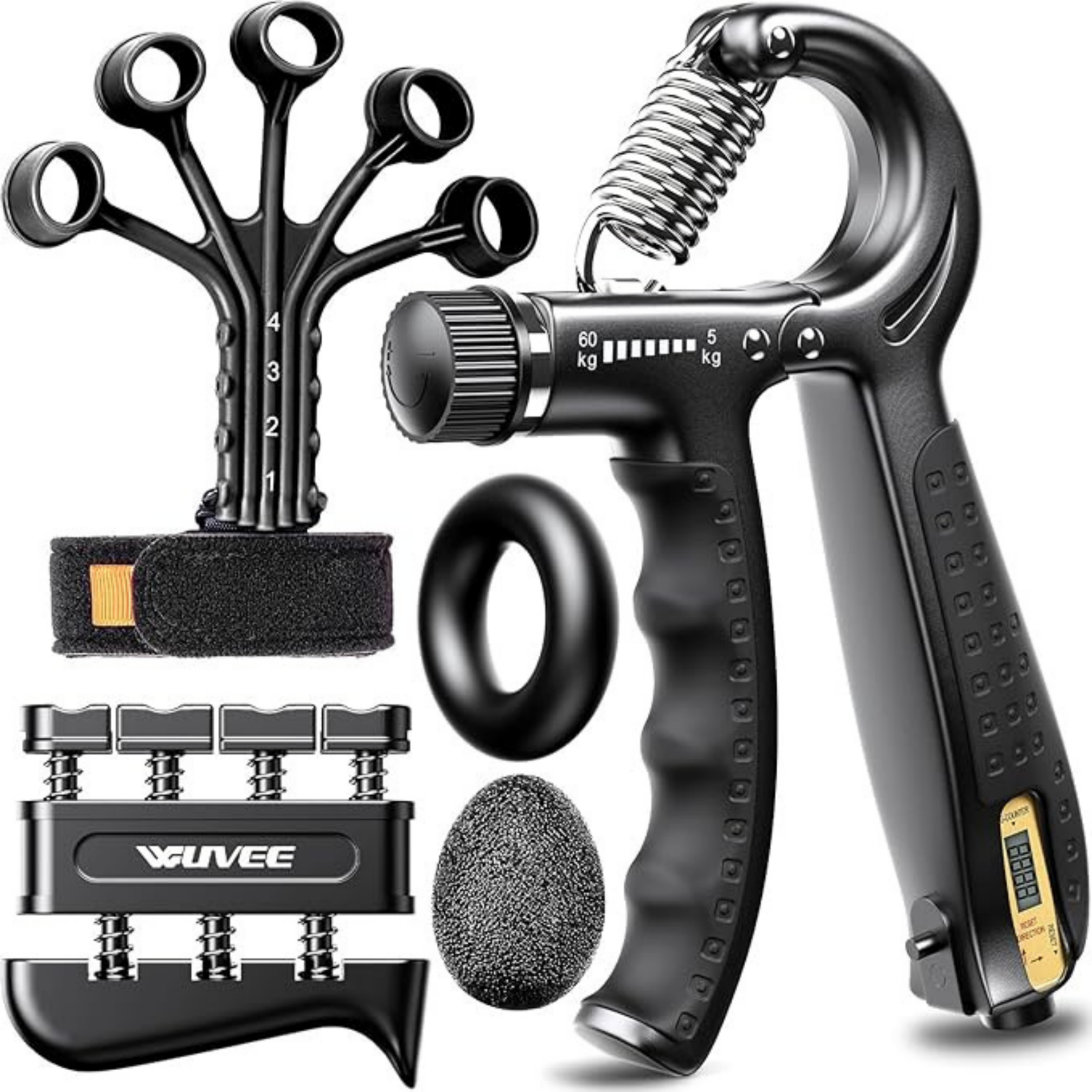 Grip Strength Trainer Kit with Finger Exerciser,Hand Grip Strengthener,Hand Exte