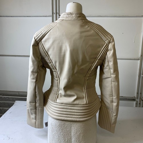 GUESS Lea Corset Faux Leather Jacket Women's Size L Vanilla Blush - Picture 5 of 7