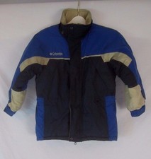 Columbia Fire Ridge Nylon Blue Zip Snap Front Coat Jacket - Youth 8 - H405