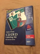 Avery 6691 CD/DVD Labeling Kit Matte White Labels